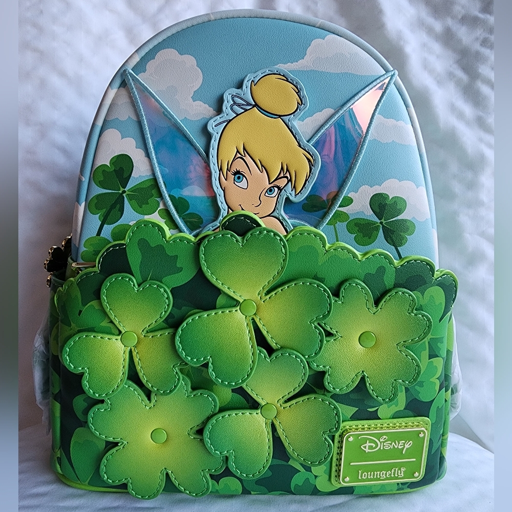 NWT Loungefly Tinker Bell Clover Backpack
